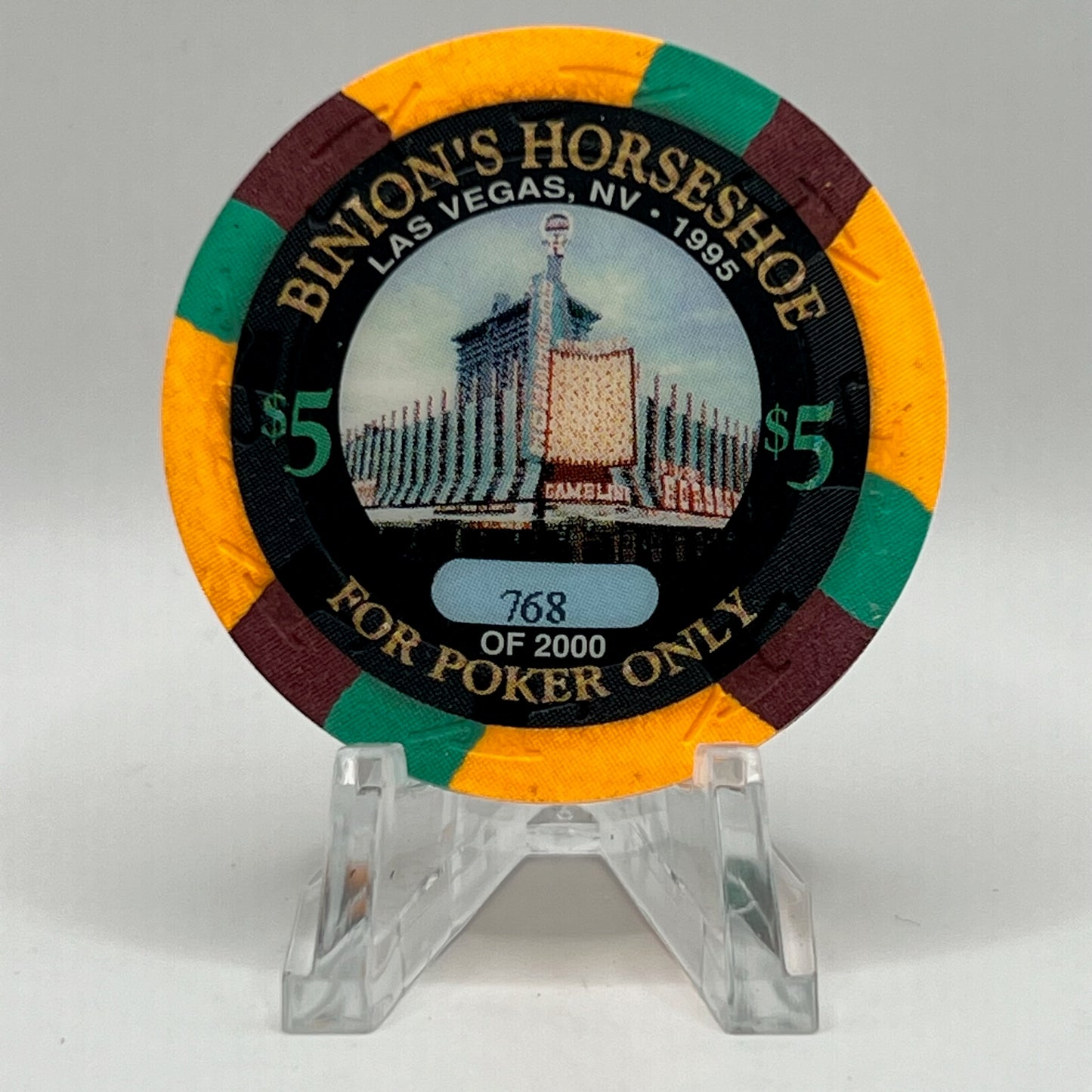 Horseshoe Club (Binion's) Las Vegas NV 1995 LE $5 Chip N2588