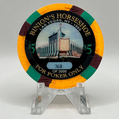 Horseshoe Club (Binion's) Las Vegas NV 1995 LE $5 Chip N2580