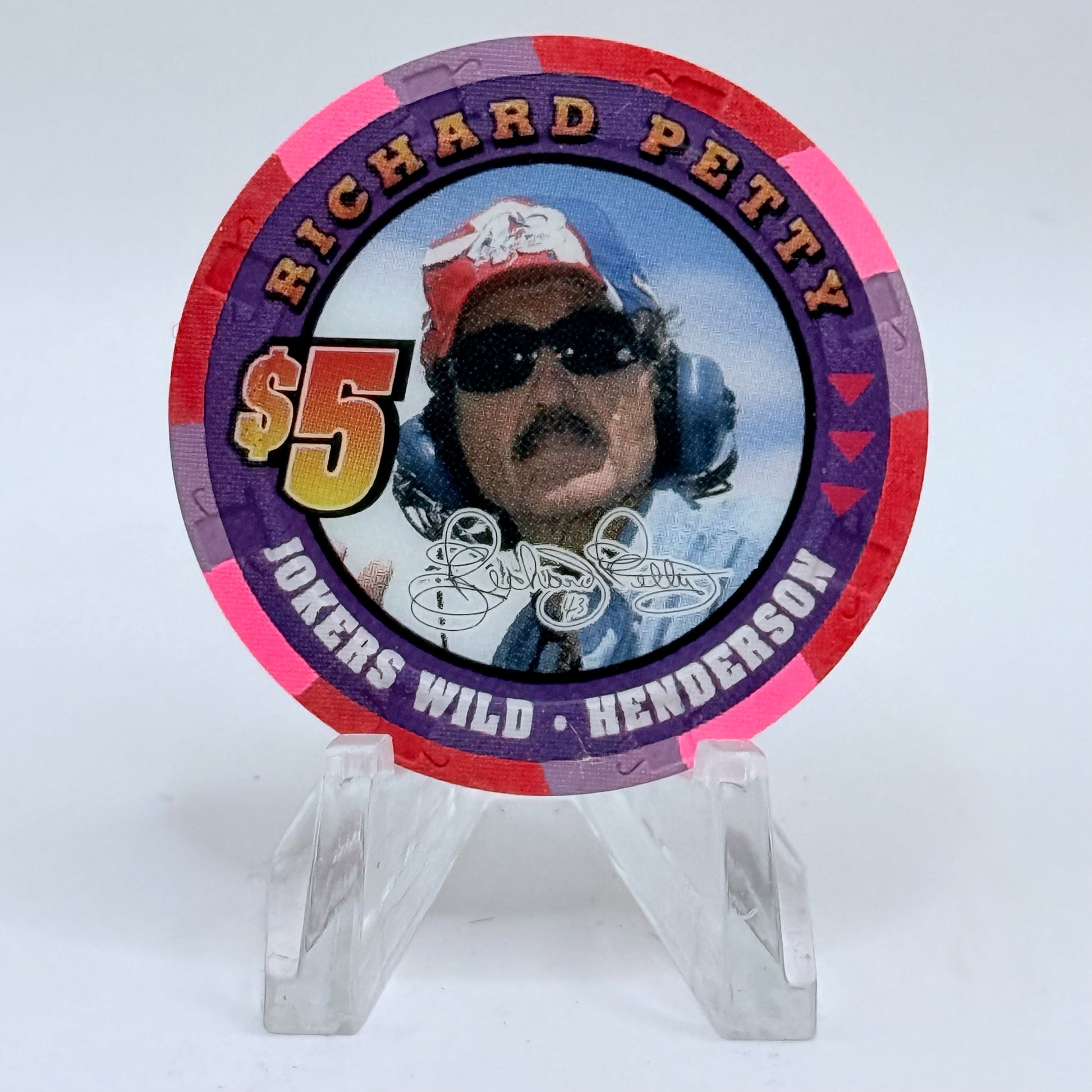 Jokers Wild Henderson Nevada 2000 'Richard Petty' LE $5 Casino Chip V4712