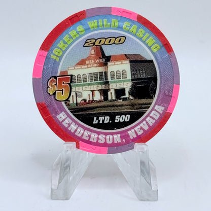 Jokers Wild Henderson Nevada 2000 'Richard Petty' LE $5 Casino Chip V4712