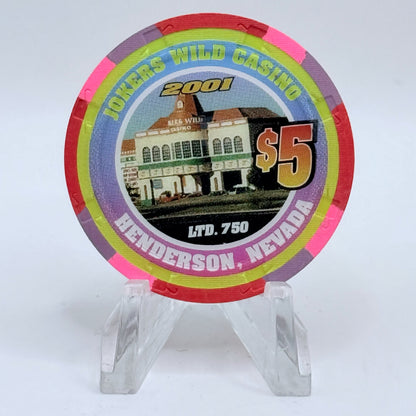 Jokers Wild Henderson Nevada 2001 'Richard Petty' LE $5 Casino Chip V7340