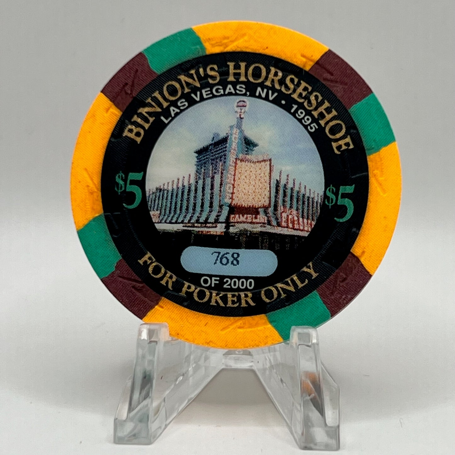 Horseshoe Club (Binion's) Las Vegas NV 1995 LE $5 Chip N2578