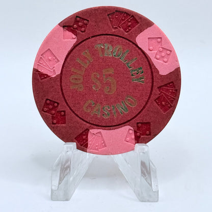 Jolly Trolley Las Vegas Nevada 1977 $5 Casino Chip N1815