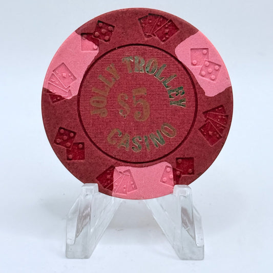 Jolly Trolley Las Vegas Nevada 1977 $5 Casino Chip N1815