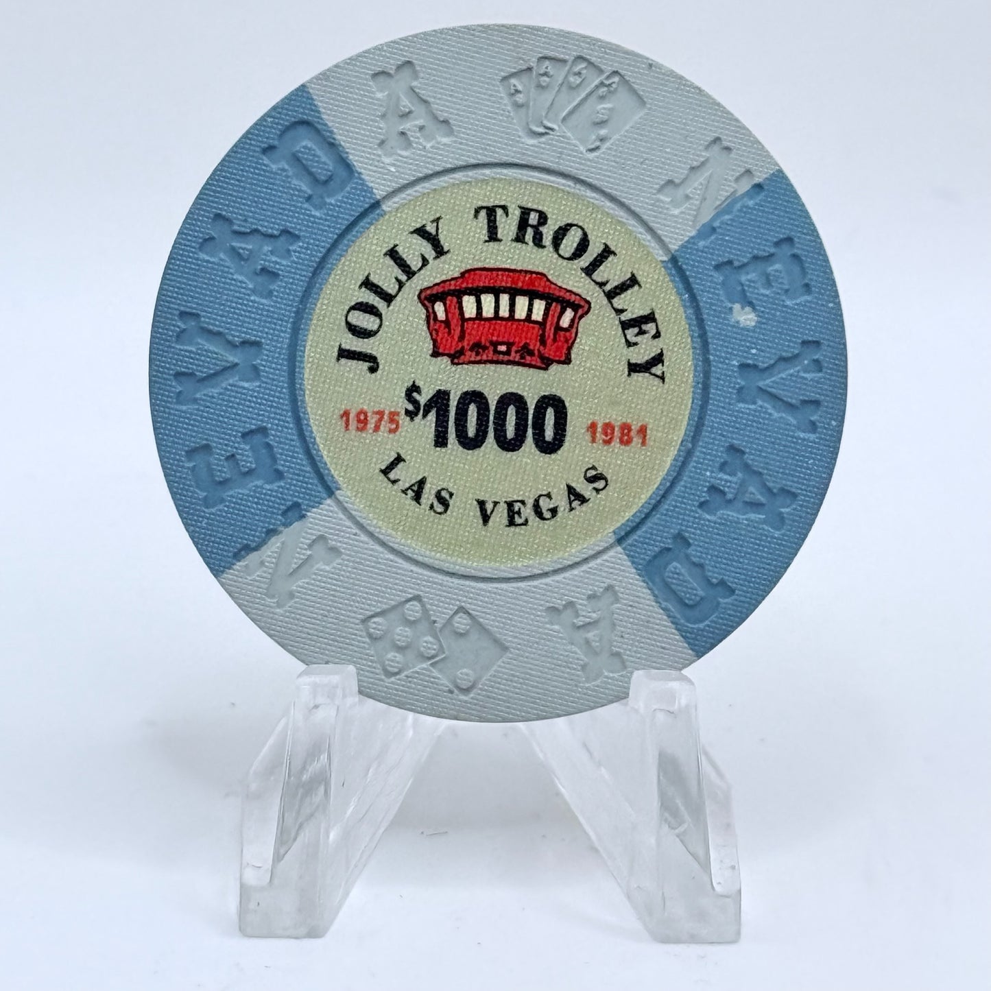 Jolly Trolley Las Vegas Nevada 1993 Series 1 LE $1000 Imitation Chip N6027