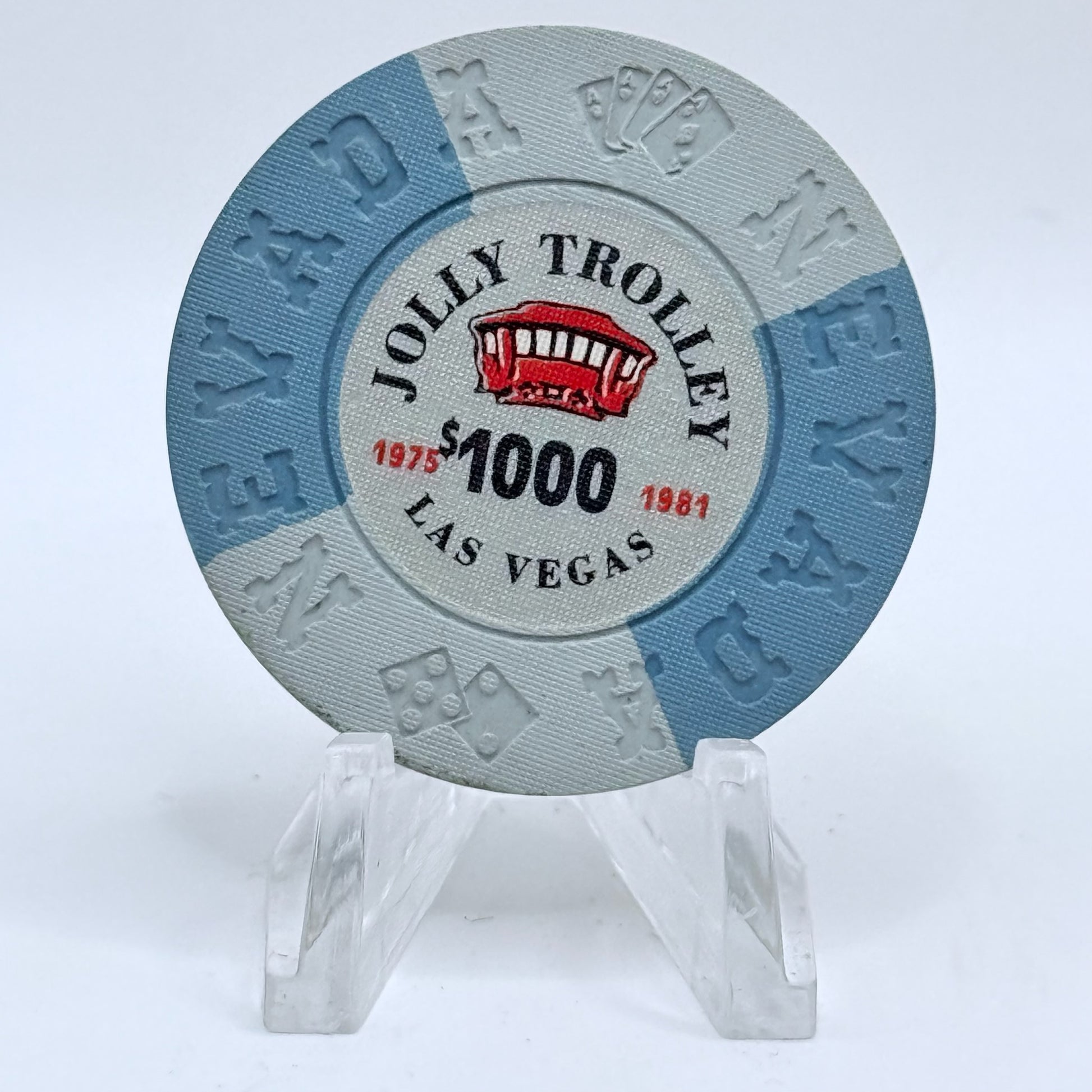 Jolly Trolley Las Vegas Nevada 1993 Series 1 LE $1000 Imitation Chip N6027