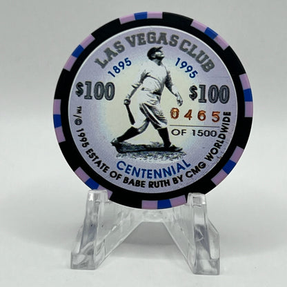 Las Vegas Club Las Vegas NV 1995 Babe Ruth LE $100 Chip N0455