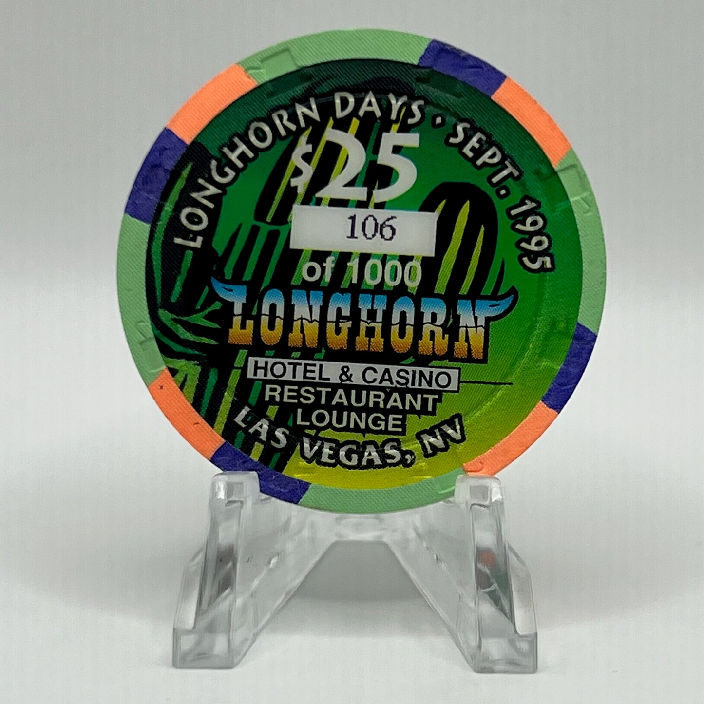 Longhorn Casino Las Vegas NV 1995 LE $25 Chip N2617