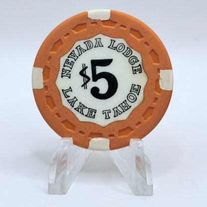 Nevada Lodge Crystal Bay Nevada 1960 $5 Casino Chip N6644