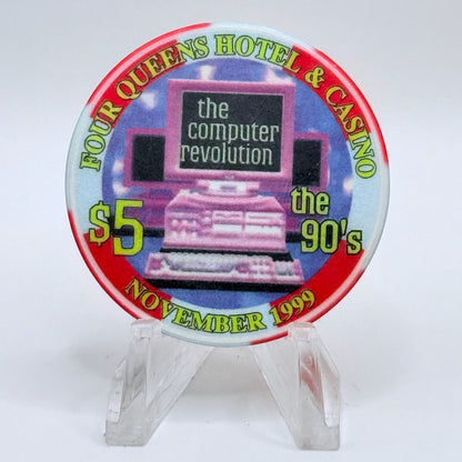 Four Queens Las Vegas Nevada 1999 'Computer Revolution' Series 17 LE $5 Casino Chip V2532