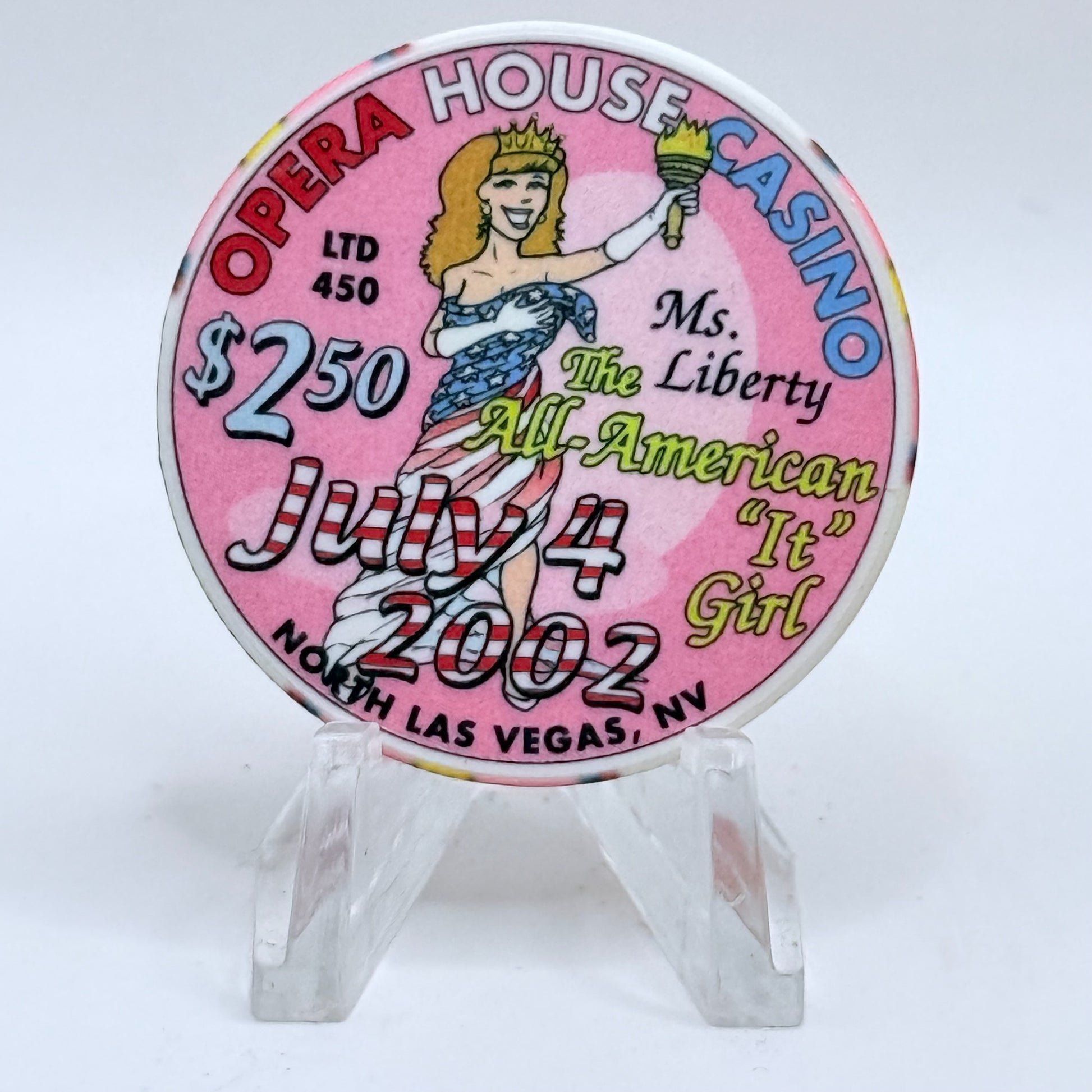 Opera House Casino N. Las Vegas Nevada 2002 'July 4th' LE $2.50 Casino Chip E1737