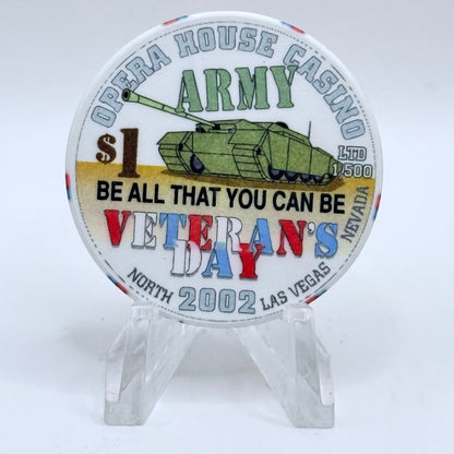 Opera House Casino N. Las Vegas Nevada 2002 'Veteran's Day' LE $1 Casino Chip E1733