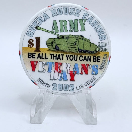 Opera House Casino N. Las Vegas Nevada 2002 'Veteran's Day' LE $1 Casino Chip E1733