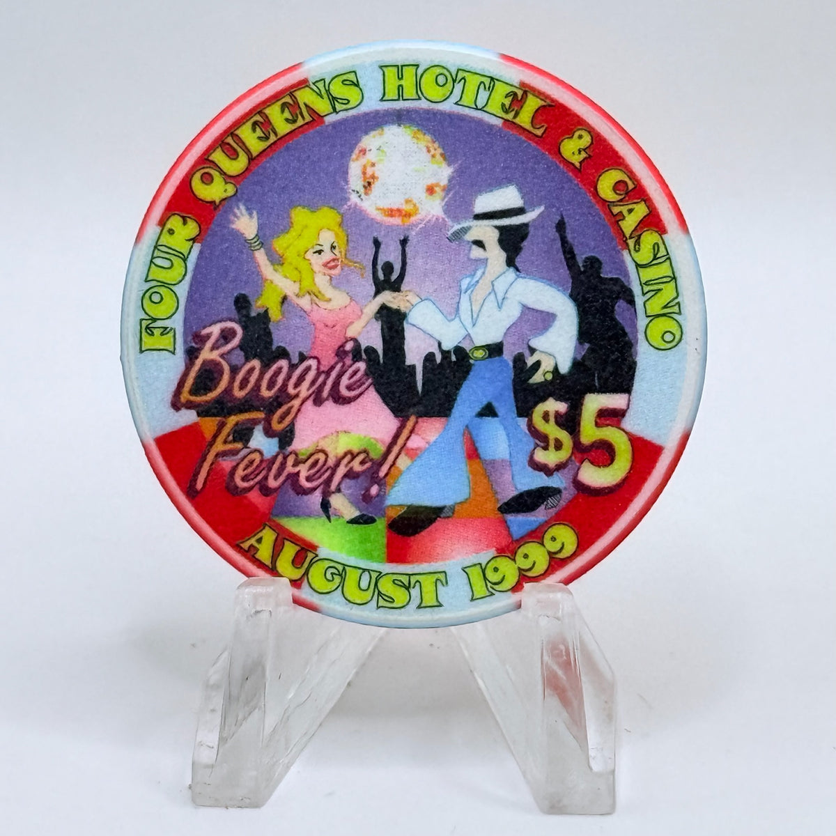 Four Queens Las Vegas Nevada 1999 'Boogie Fever' Series 17 LE $5 Casino Chip V2529