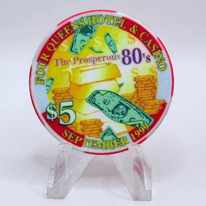 Four Queens Las Vegas Nevada 1999 'Prosperous 80's' Series 17 LE $5 Casino Chip V2530