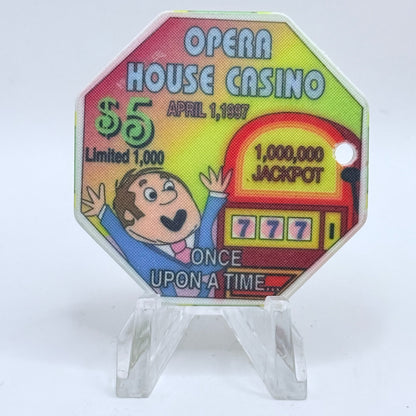 Opera House Casino N. Las Vegas Nevada 1997 'April Fool's Day, Drilled' LE $5 Casino Chip N8896