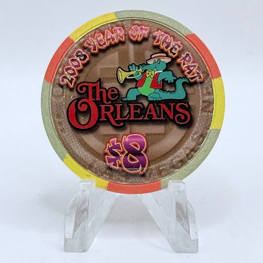 The Orleans Las Vegas Nevada 2008 'Year Of The Rat' LE $8 Casino Chip E7314