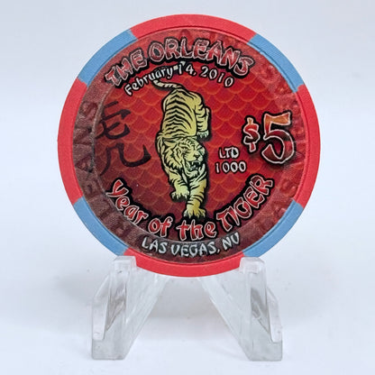 The Orleans Las Vegas Nevada 2010 'Year Of The Tiger' LE $5 Casino Chip E9546