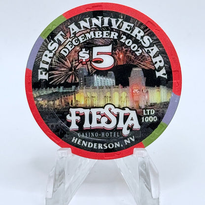 Fiesta Henderson Nevada 2002 '1st Anniversary' LE $5 Casino Chip E0445