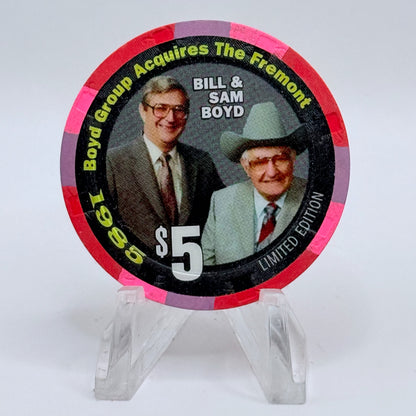 Fremont Las Vegas Nevada 2006 'Bill and Sam Boyd' LE $5 Casino Chip E8892