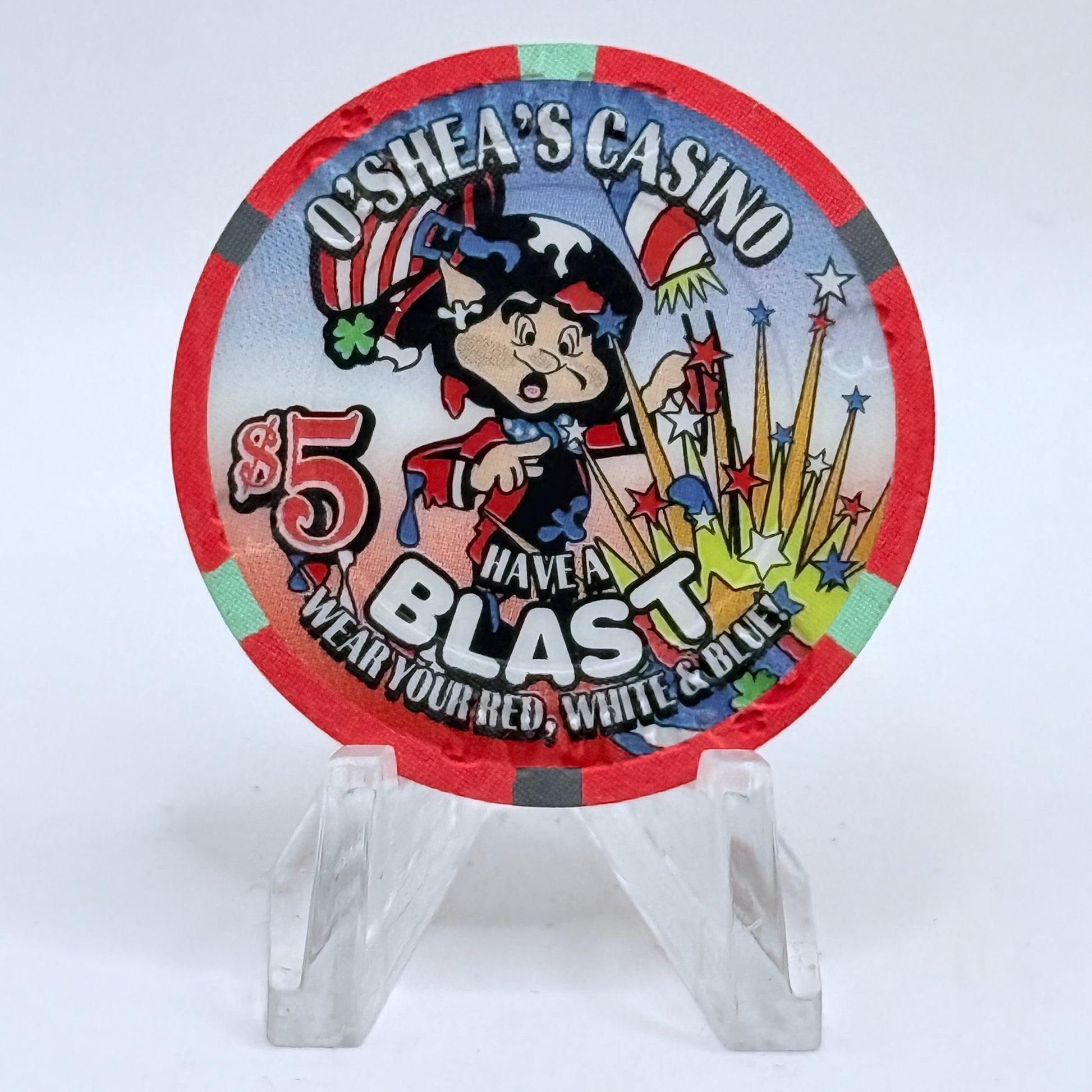 O'Sheas Las Vegas Nevada 2001 'July 4th' LE $5 Casino Chip V7079