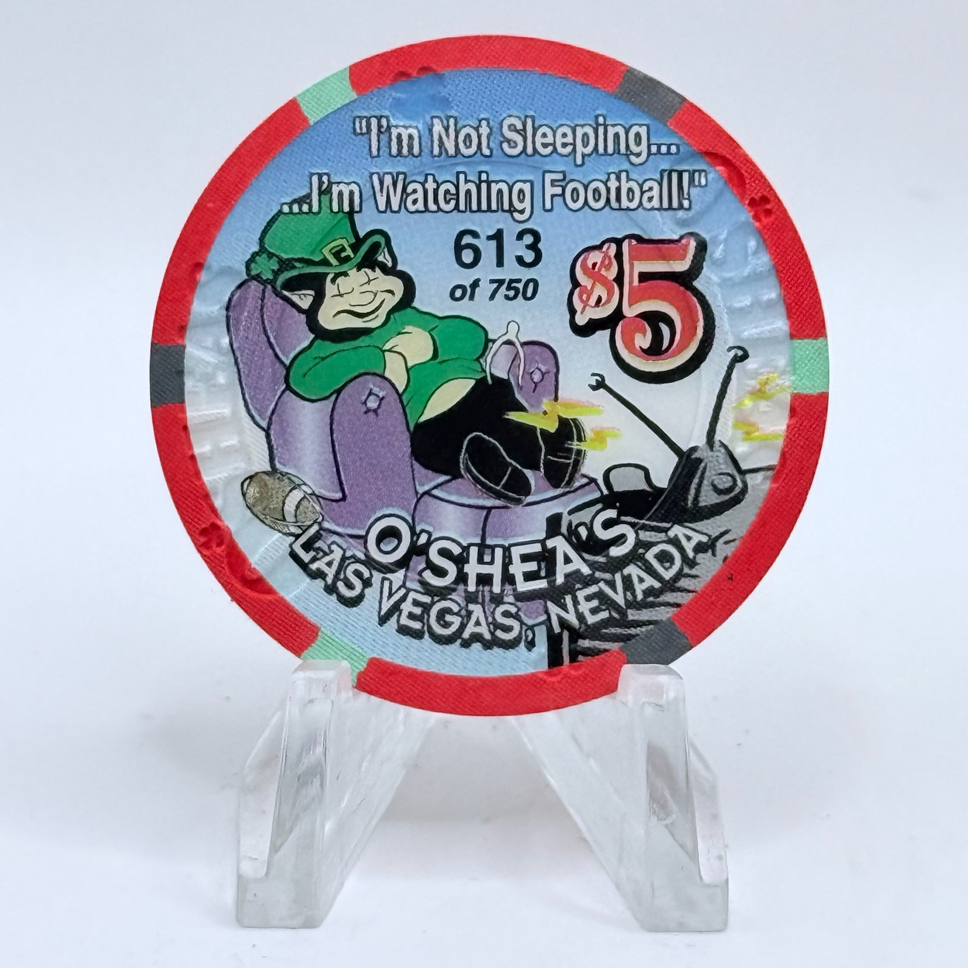 O'Sheas Las Vegas Nevada 2001 'Thanksgiving' LE $5 Casino Chip V9317
