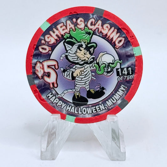 O'Sheas Las Vegas Nevada 2001 'Halloween' LE $5 Casino Chip V9314