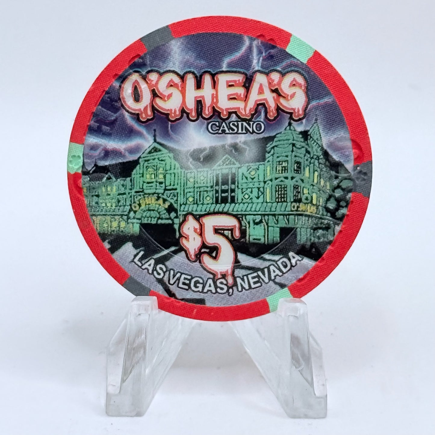 O'Sheas Las Vegas Nevada 2001 'Halloween' LE $5 Casino Chip V9314