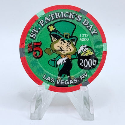 O'Sheas Las Vegas Nevada 2006 'St. Patrick's Day' LE $5 Casino Chip E8191