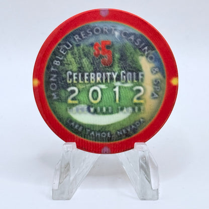 Montbleu Lake Tahoe Nevada 2012 'Celebrity Golfedgewood Tahoe' LE $5 Casino Chip D0841