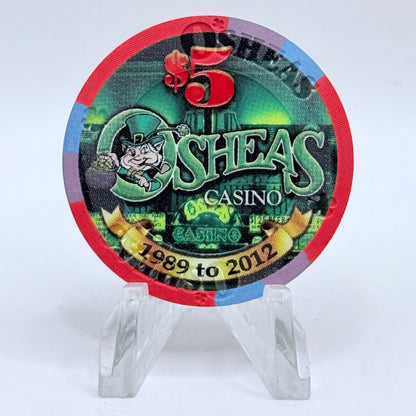 O'Sheas Las Vegas Nevada 2012 '23rd Anniversary' LE $5 Casino Chip D0585