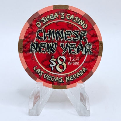 O'Sheas Las Vegas Nevada 2002 'Year Of The Horse' LE $8 Casino Chip V9318