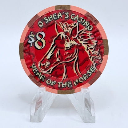 O'Sheas Las Vegas Nevada 2002 'Year Of The Horse' LE $8 Casino Chip V9318