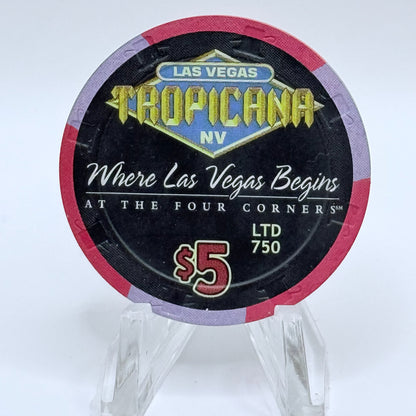 Tropicana Las Vegas Nevada 1999 'Grand Opening - Where Las Vegas Begins' Series 51 LE $5 Casino Chip V3548