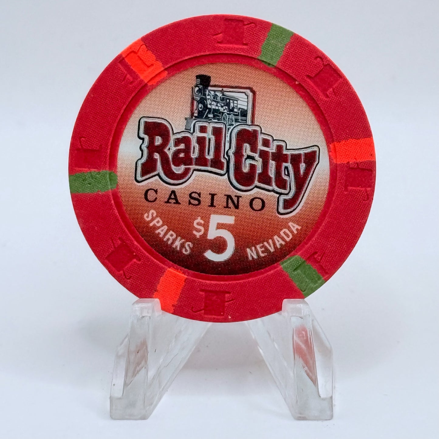 Rail City Casino Sparks Nevada 1997 $5 Casino Chip V1349