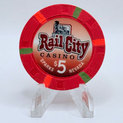 Rail City Casino Sparks Nevada 1997 $5 Casino Chip V1349
