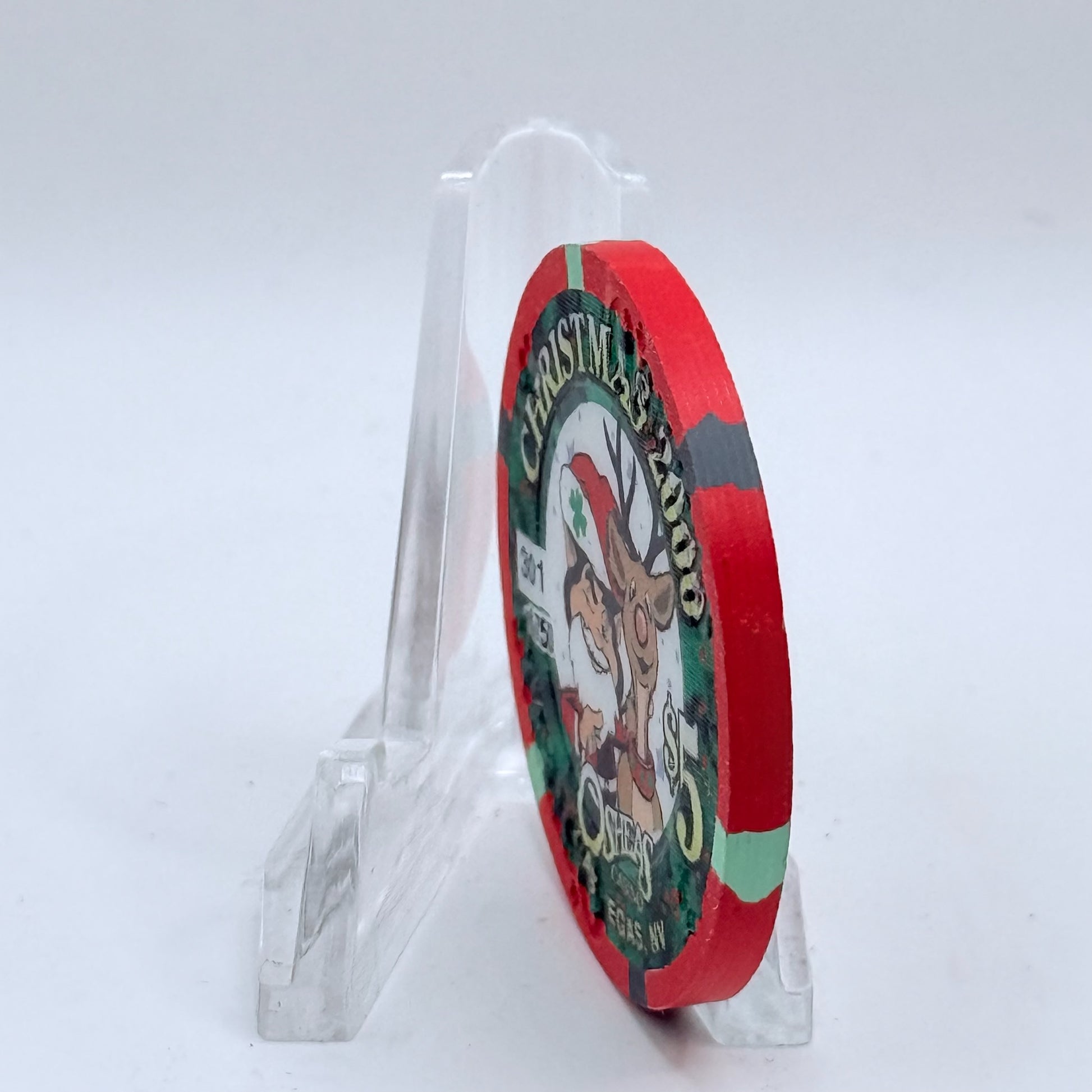 O'Sheas Las Vegas Nevada 2000 'Christmas' LE $5 Casino Chip V7455