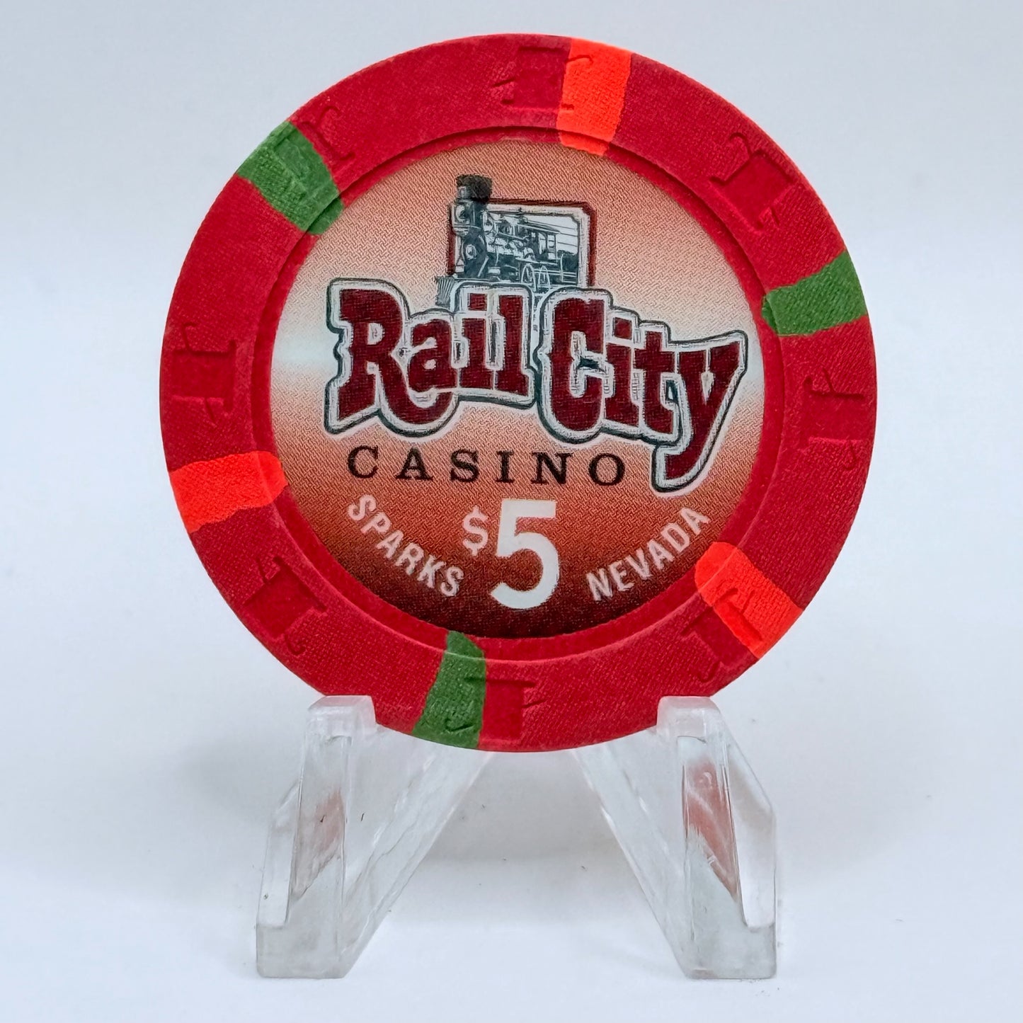 Rail City Casino Sparks Nevada 1997 $5 Casino Chip V1349