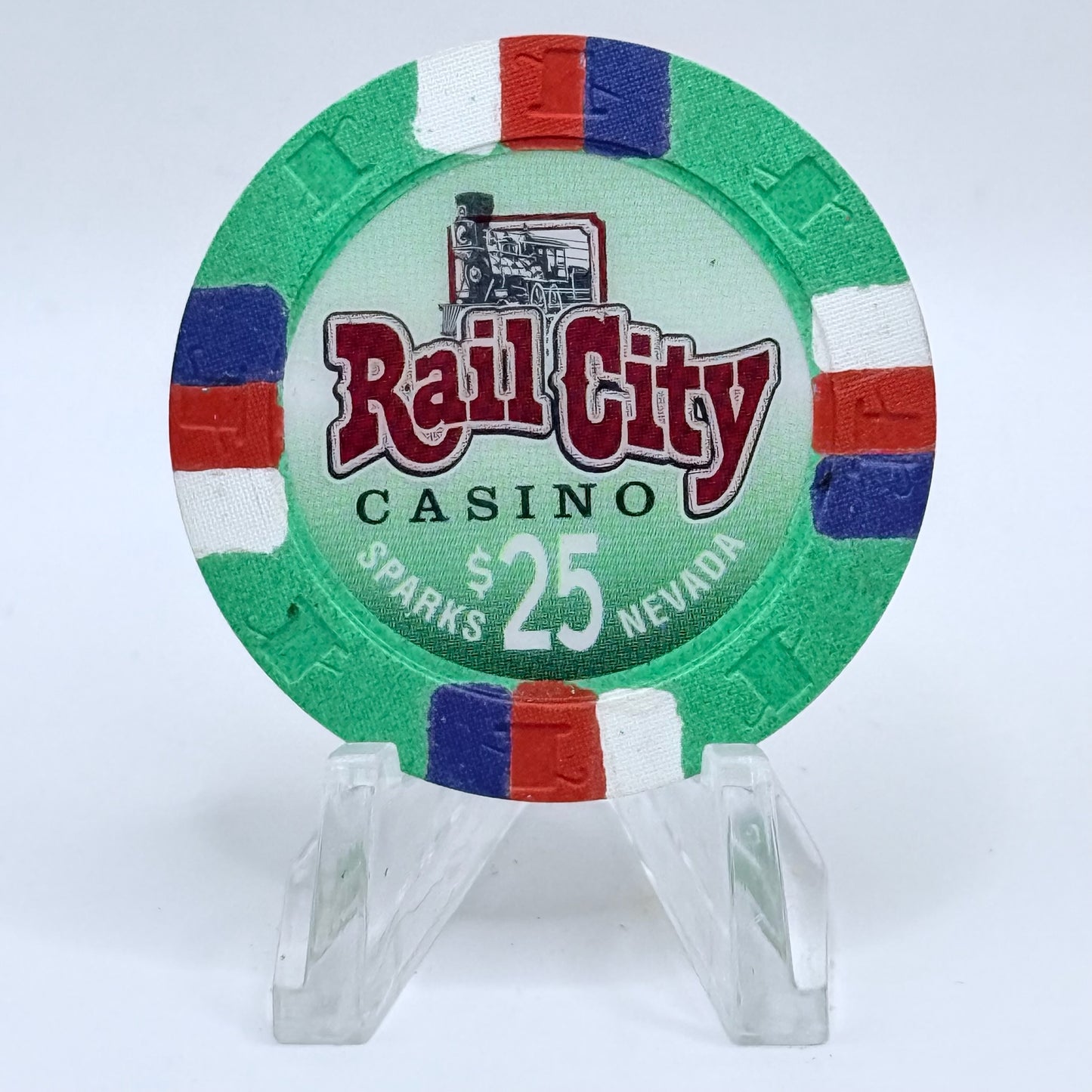 Rail City Casino Sparks Nevada 1997 $25 Casino Chip V1350