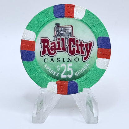 Rail City Casino Sparks Nevada 1997 $25 Casino Chip V1350