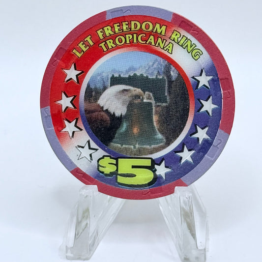 Tropicana Las Vegas Nevada 2002 'Let Freedom Ring' LE $5 Casino Chip E2859