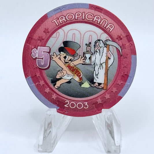 Tropicana Las Vegas Nevada 2003 'New Years Day' LE $5 Casino Chip E2851