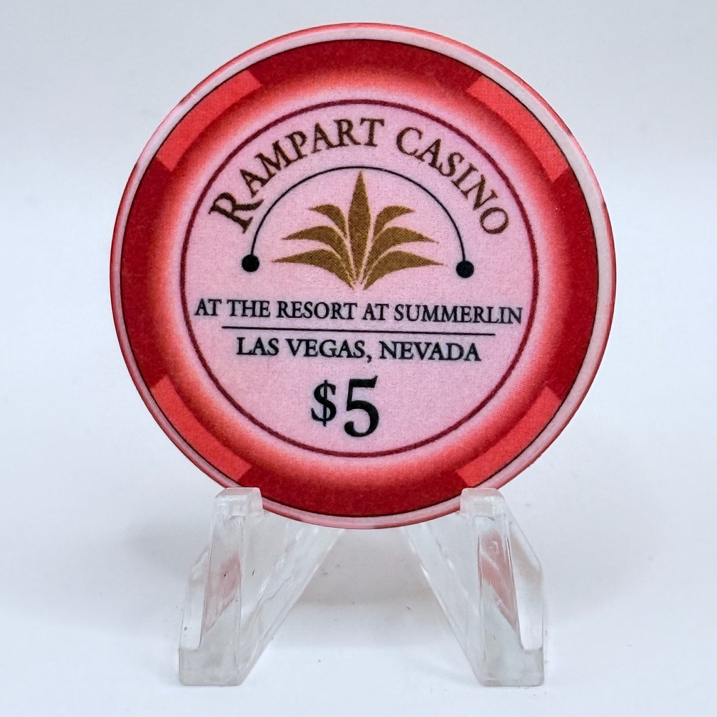 Rampart Casino Las Vegas Nevada 2002 $5 Casino Chip V9552