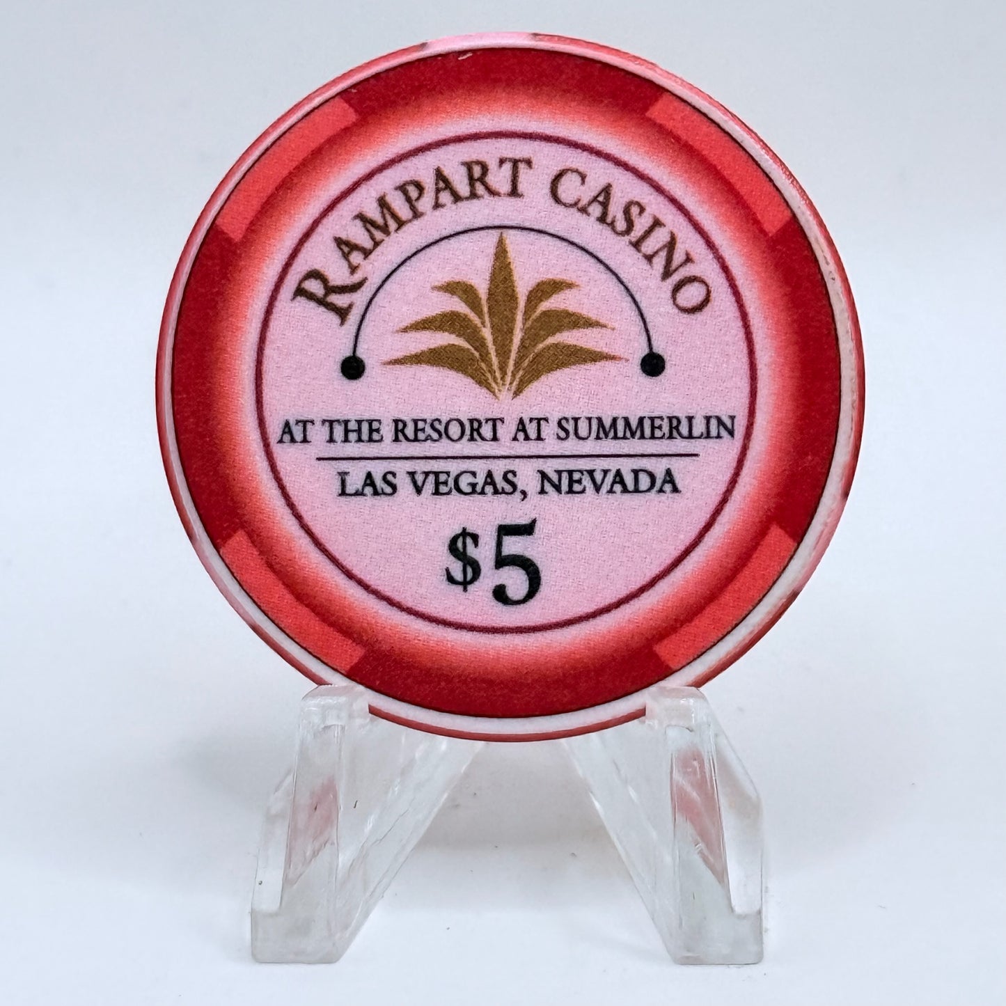 Rampart Casino Las Vegas Nevada 2002 $5 Casino Chip V9552