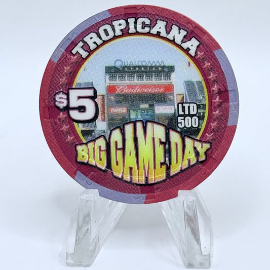 Tropicana Las Vegas Nevada 2003 'BIG GAME DAY XXXVII' LE $5 Casino Chip E2847