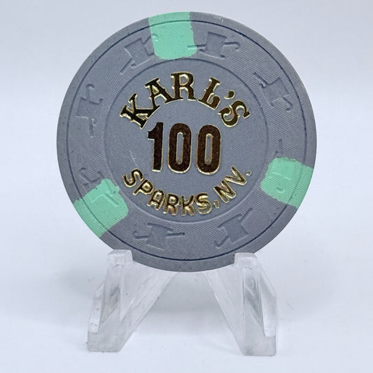 Silver Club (Karl's) Sparks Nevada 1980s $100 NCV Casino Chip V1510