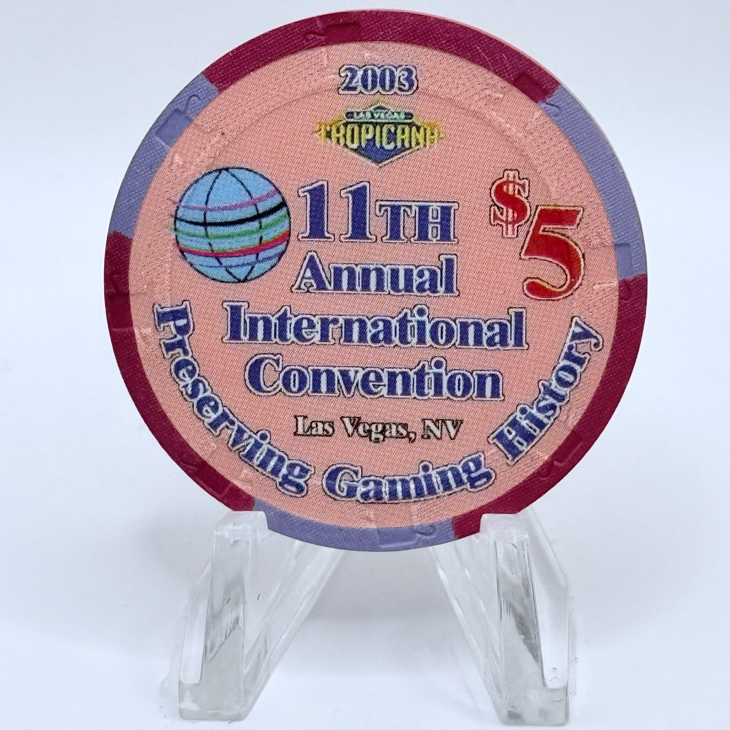 CCGTCC Issued Convention Commemoratives (NCV) 2003 '11th Annual Convention' LE $5 Casino Chip E2845