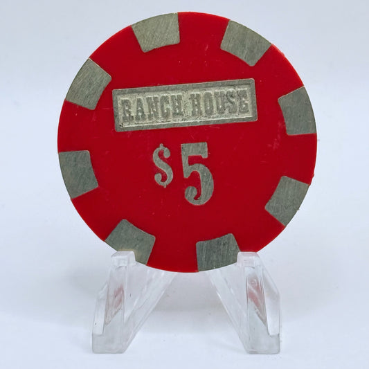 Ranch House Wells Nevada 1980 $5 Casino Chip N6469