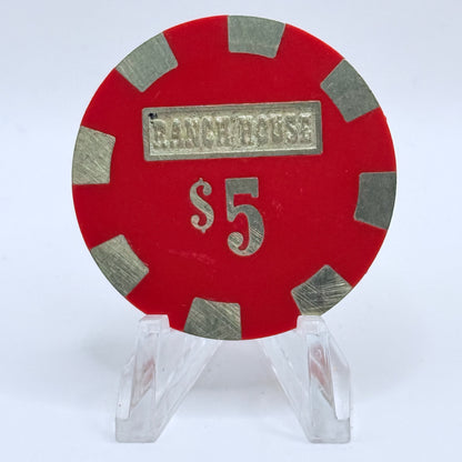 Ranch House Wells Nevada 1980 $5 Casino Chip N6469