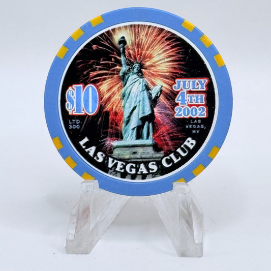 Las Vegas Club Las Vegas Nevada 2002 '4th Of July' LE $10 Casino Chip E1308